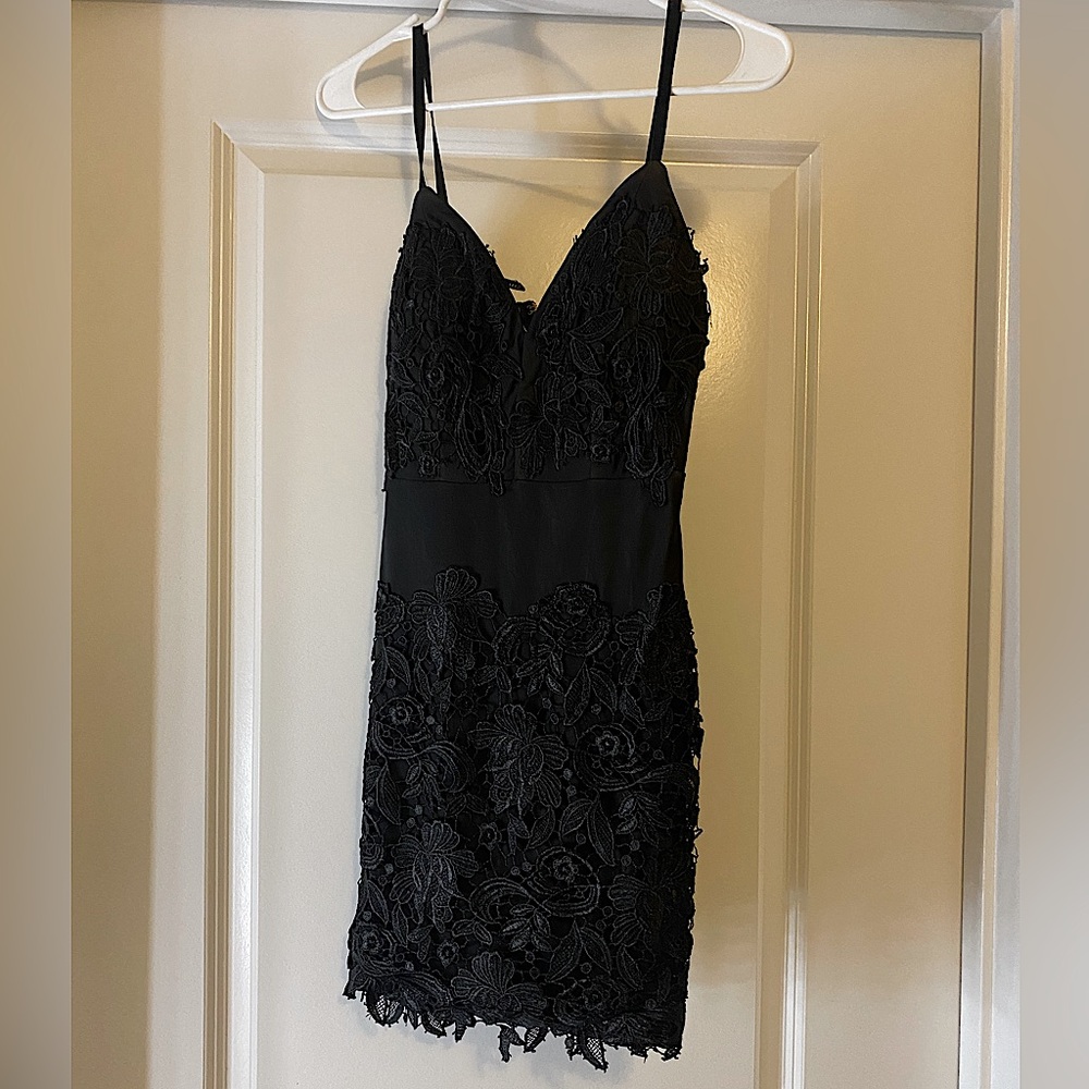 Mini black laced dress